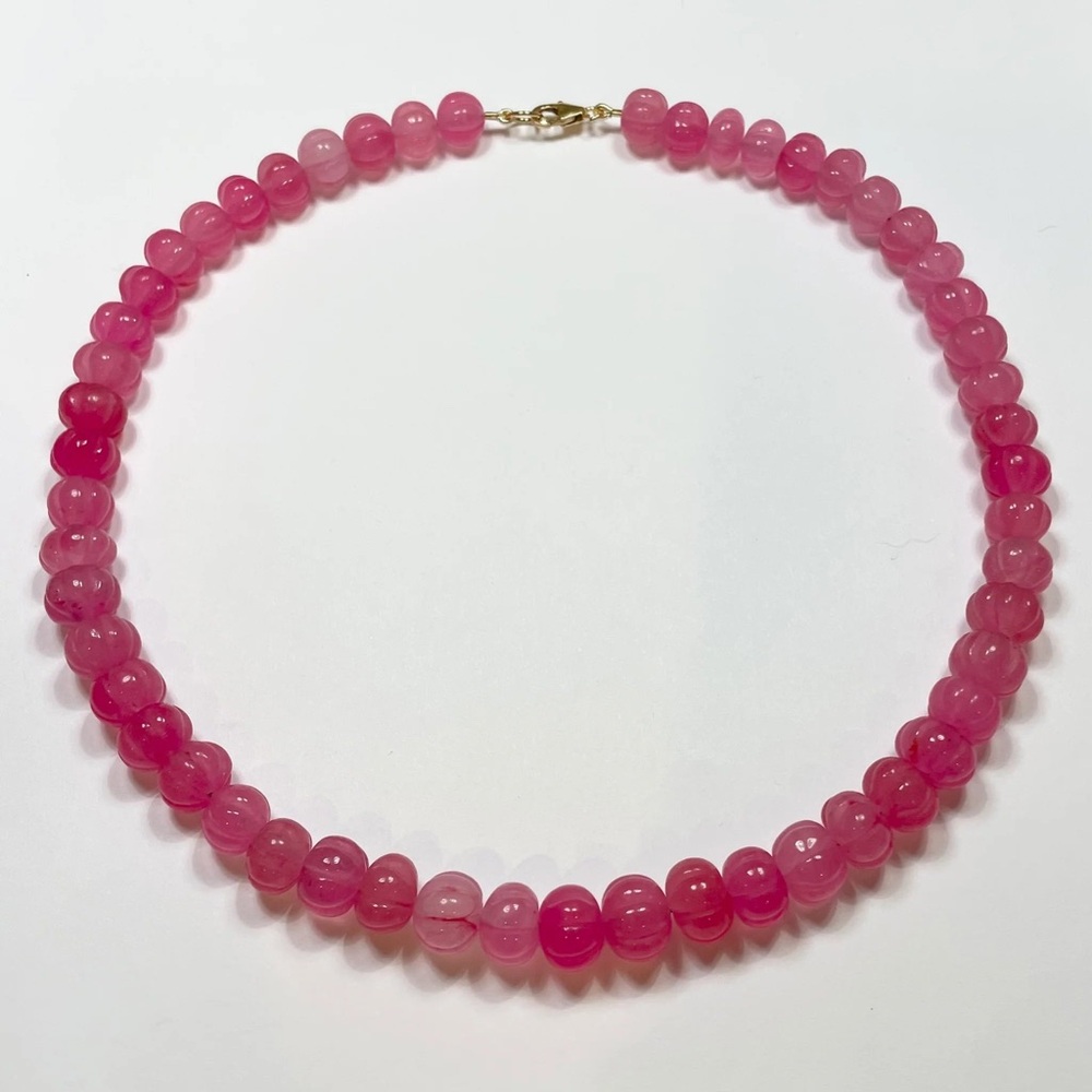 Theodosia mulberry carved chalcedony candy necklace